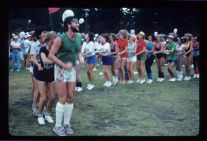 Students in a conga line